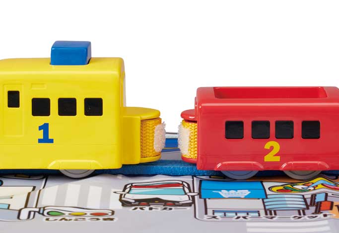 「ぷっしゅでゴー！かんたんはじめてプラレール」連結部分（面ファスナー）