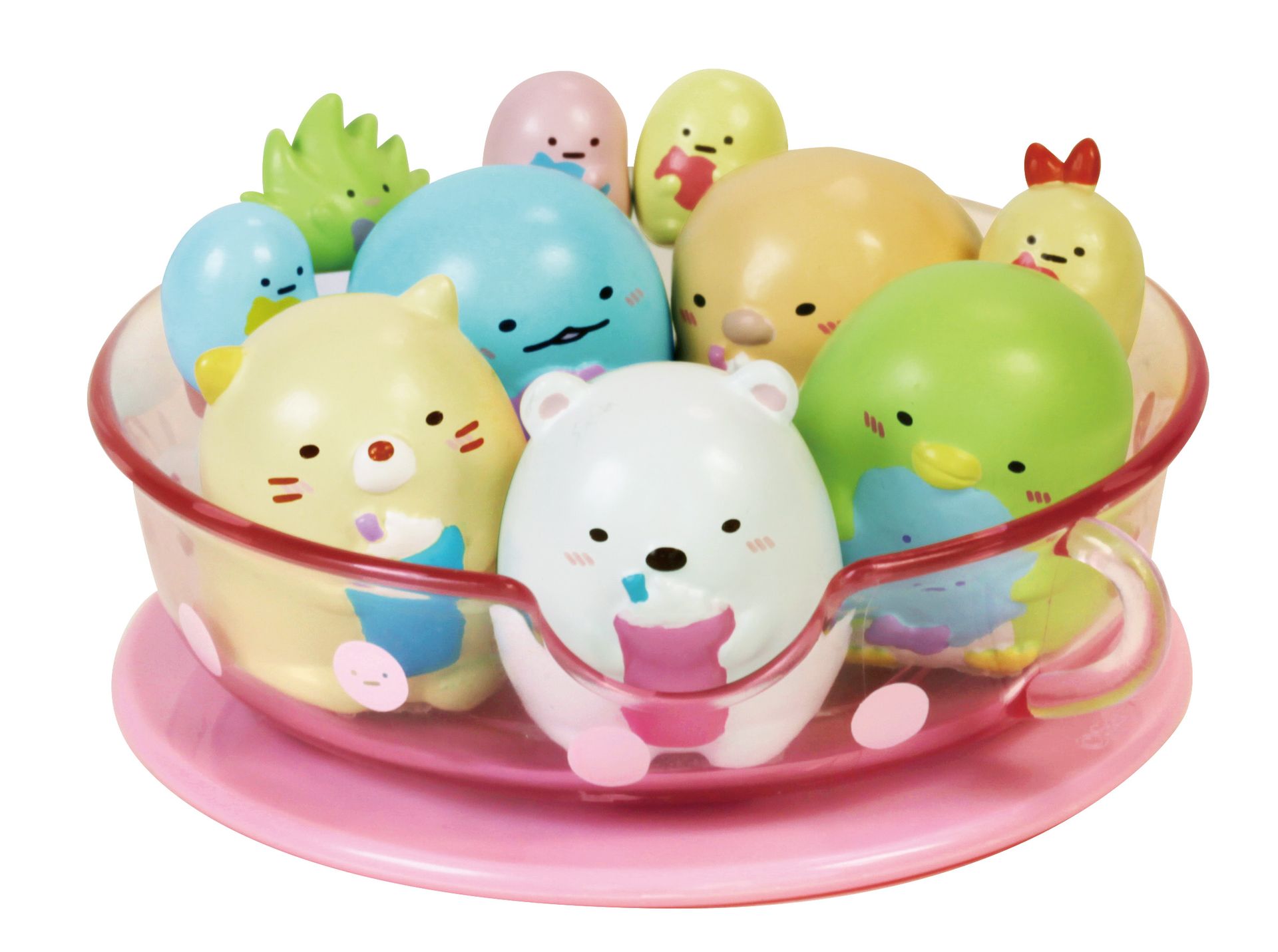 コーヒーカップには、すみっコ＆みにっコを全部乗せることもできる