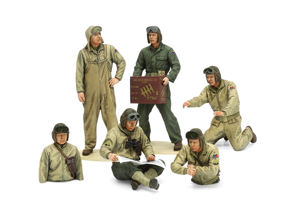 「1/35 ミリタリーミニチュアシリーズ No.347 1/35 アメリカ戦車兵セット（ヨーロッパ戦線）」。価格は1,540円（税込）。別売りの戦車兵も乗せたくなる