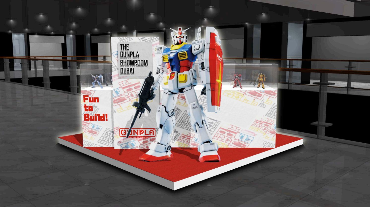 1/10スケール立像、ガンプラ展示