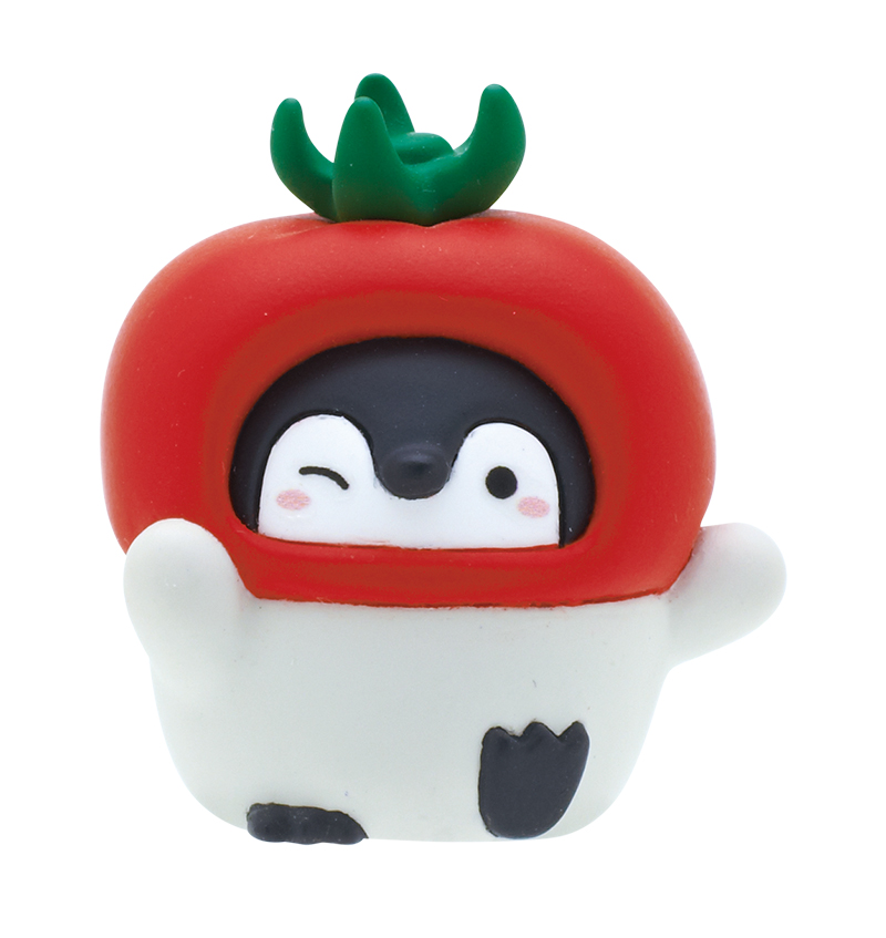 「トマトかっこい～！」と元気いっぱいなポーズを決めるコウペンちゃん