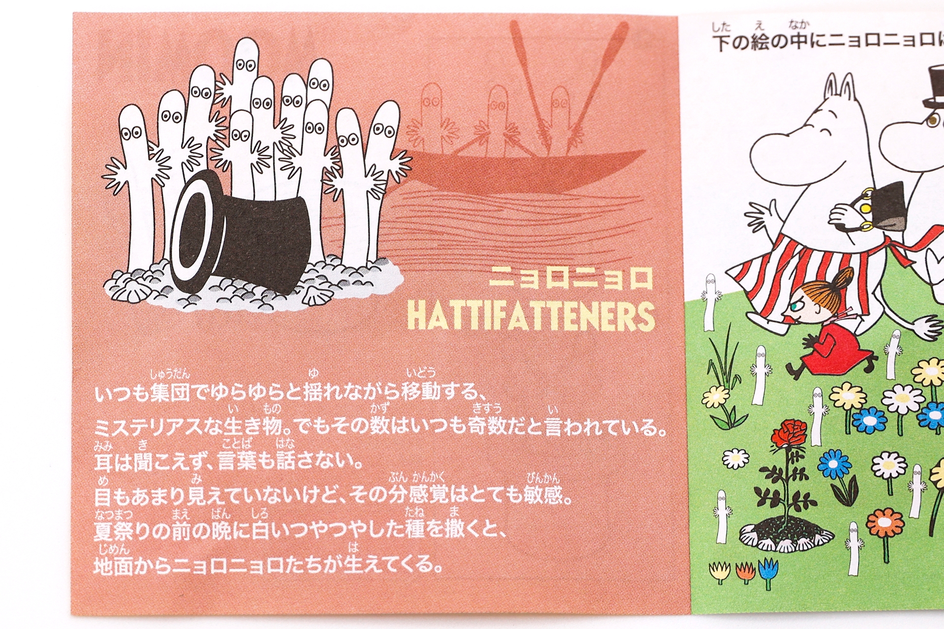 同梱されている冊子には、ニョロニョロのプロフィールが書かれているほか、描かれているニョロニョロの数を数えるクイズにも挑戦できる