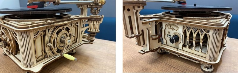 自動再生しながらゆっくりとした時間を過ごすことも、手でくるくると回しながら音楽を楽しむこともできる