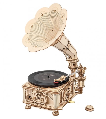 つくるんです」史上初！本物のレコード盤を再生できるウッドパズル