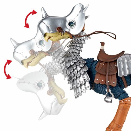 発売中の「タケヤ式自在置物　トルメキア装甲兵 クシャナ親衛隊Ver.」と組み合わせることが可能。付属の腰部ジョイントパーツに換装することで、騎乗させることもできる