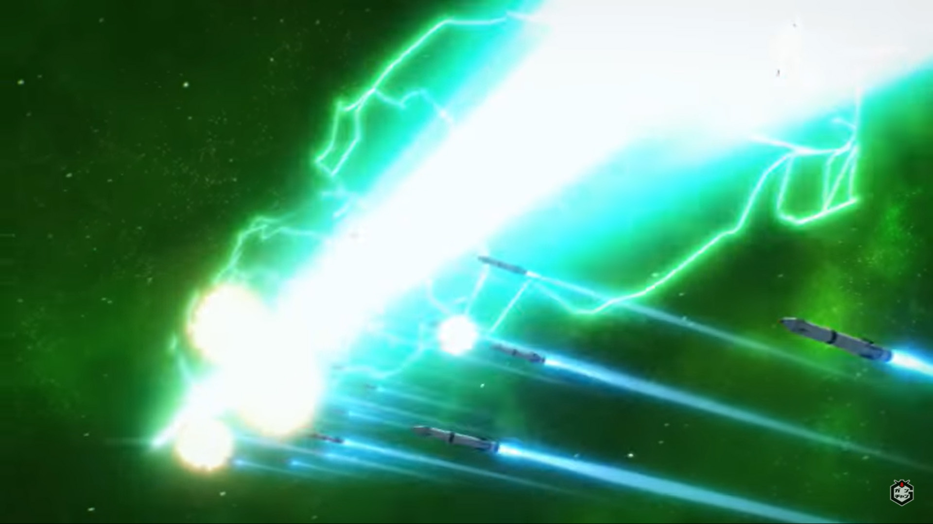 劇場版では核ミサイルを迎撃したシーンを彷彿とさせるシーンとなっている