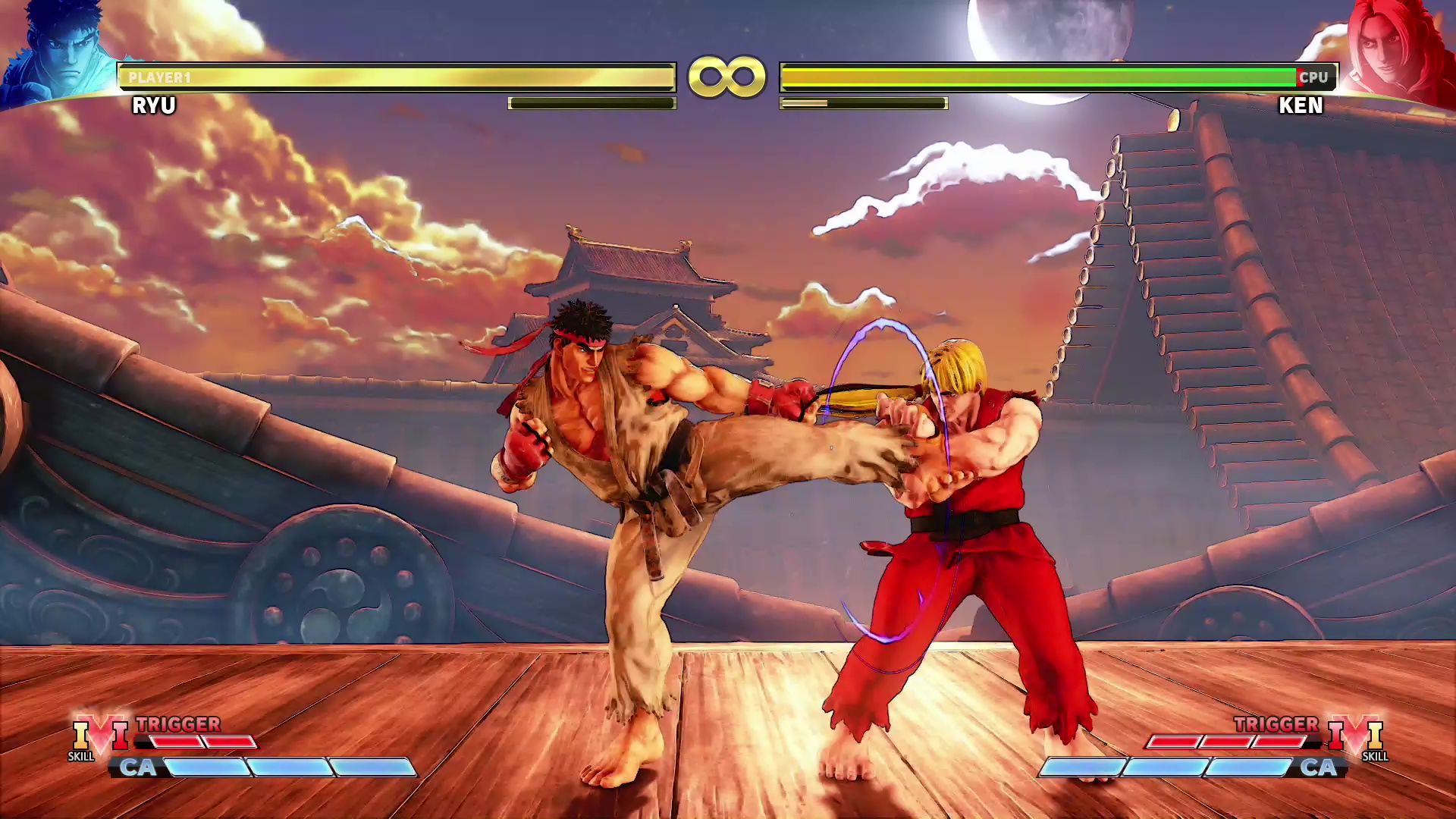 カプコンの人気格闘ゲーム「ストリートファイターV」のアクションを再現していく