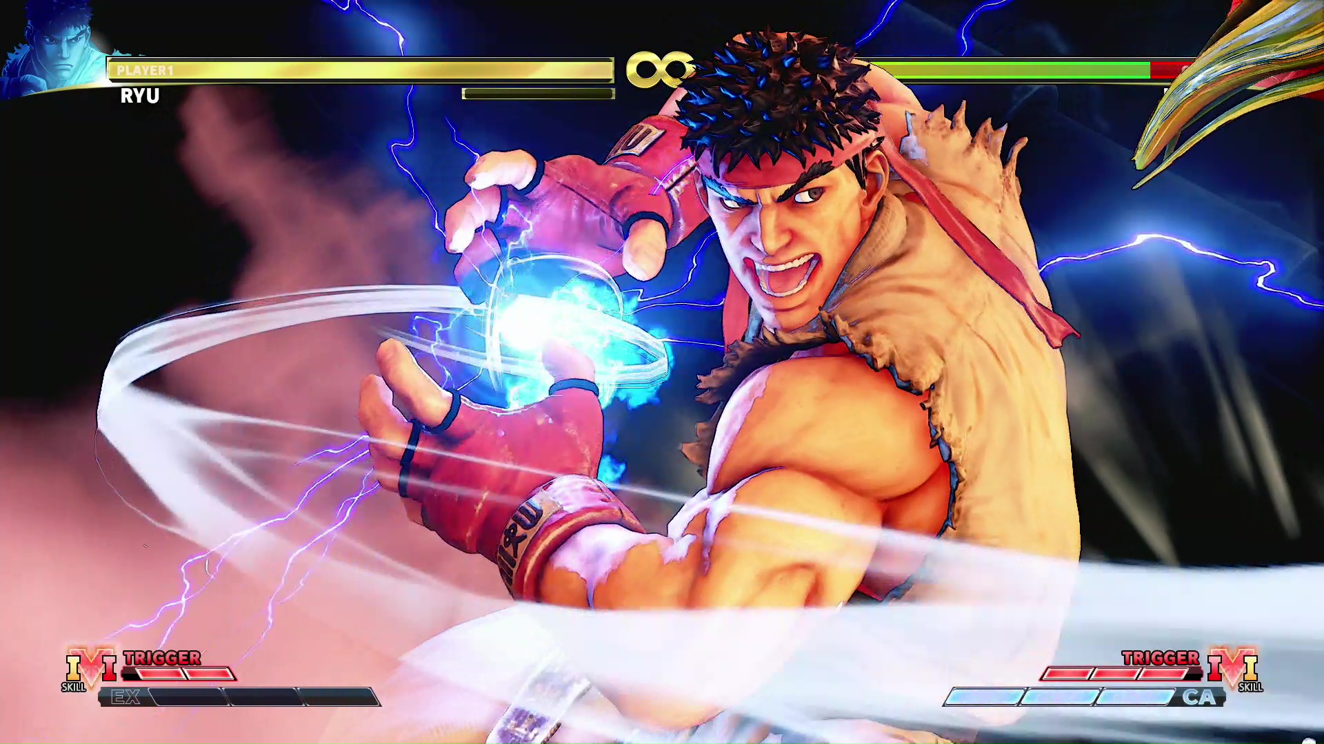 カプコンの人気格闘ゲーム「ストリートファイターV」のアクションを再現していく