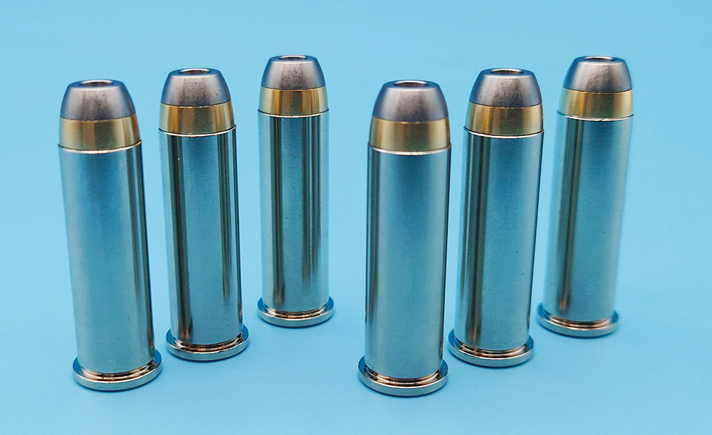 外観はウィンチェスター社製のジャケッテッド・ホローポイントの.357 マグナム弾を再現