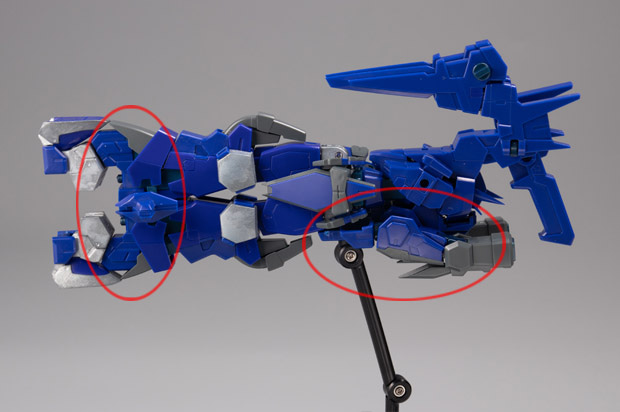 赤枠で囲われている箇所が差し替えパーツを使用する部分