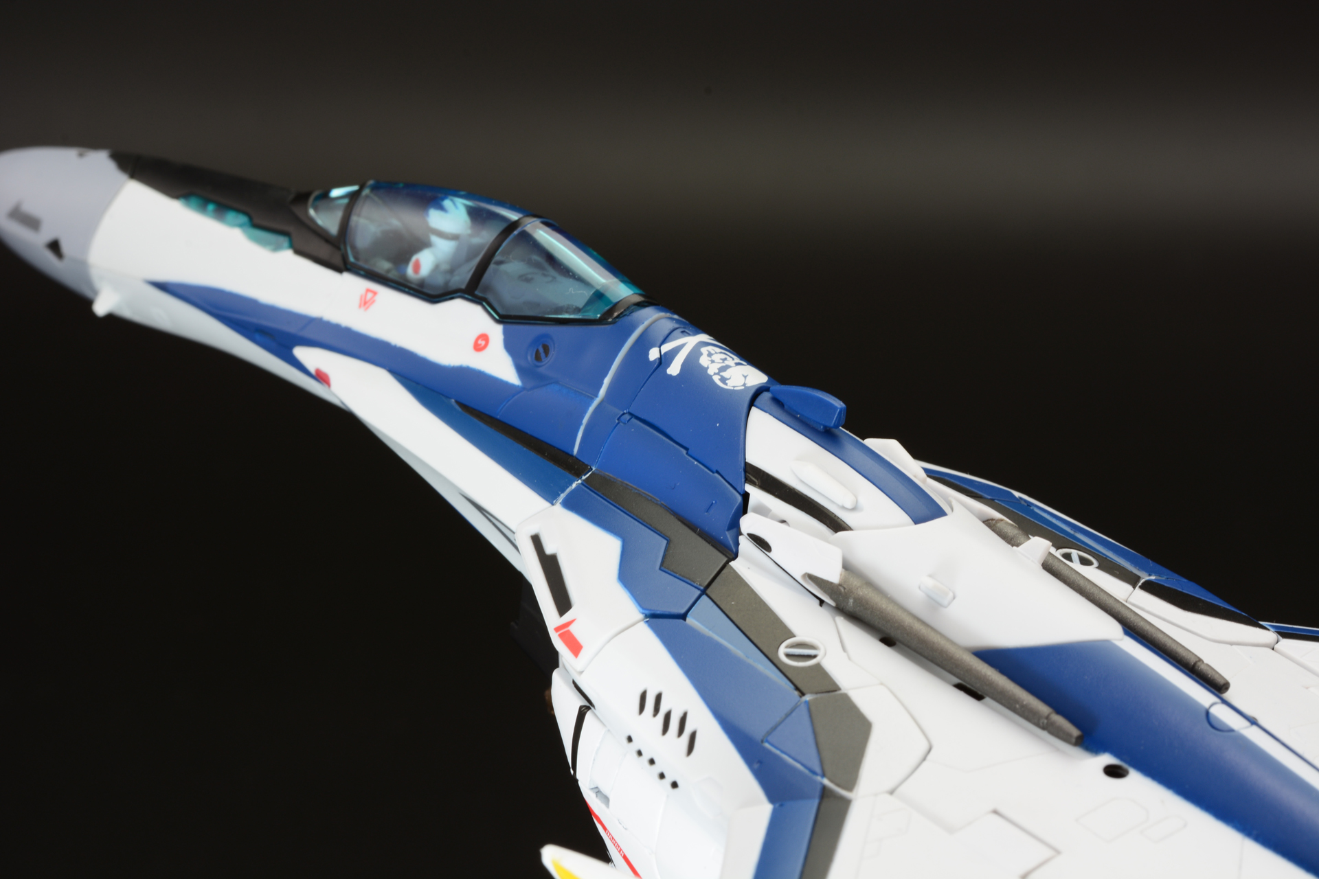 コクピット後ろのスカルマーク。全身に描き込まれたマーキングも注目