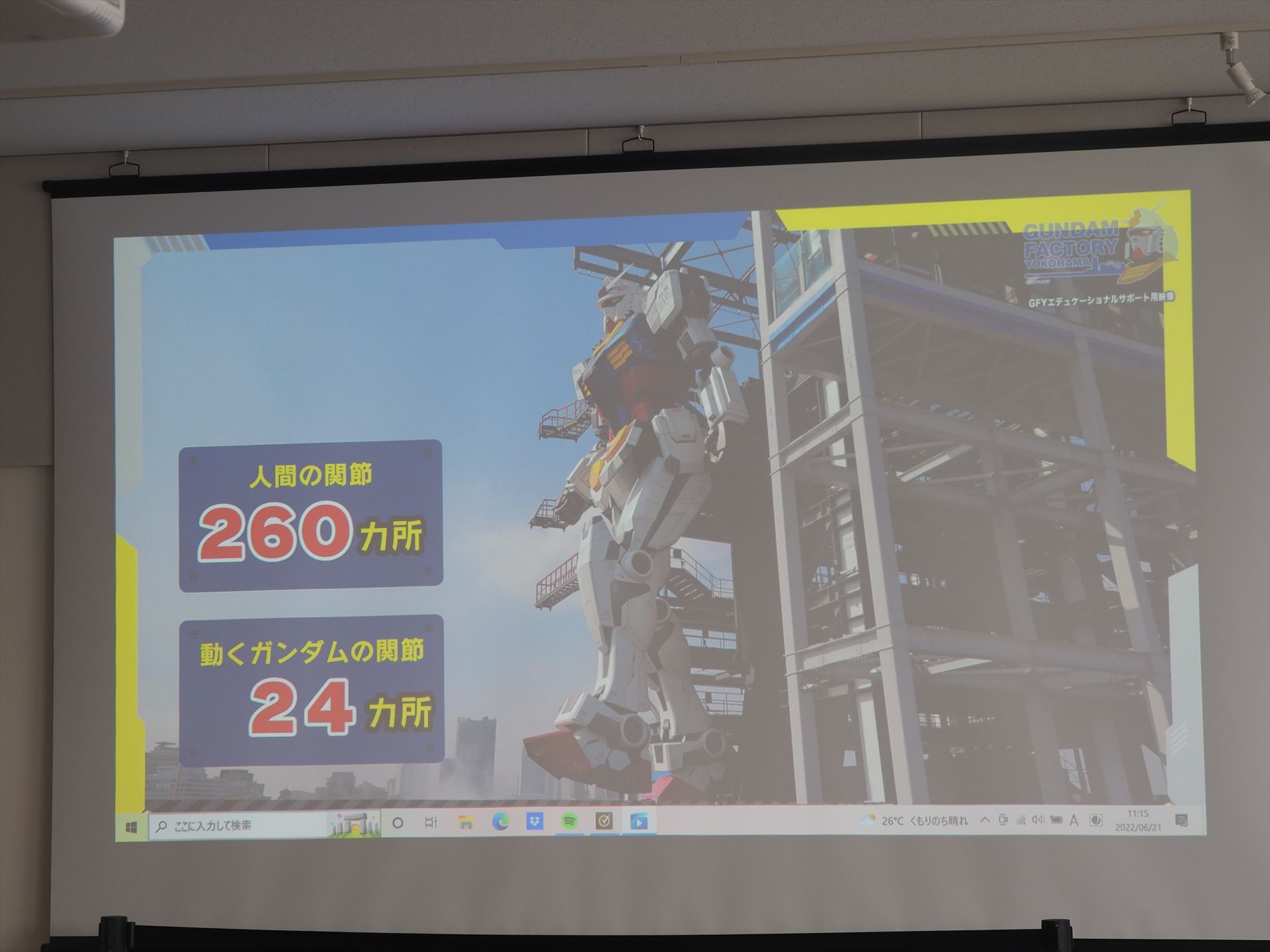 人間には関節が260カ所あるが、動くガンダムには24カ所しかない