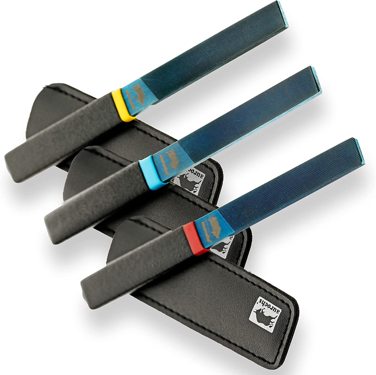 aurochs 極削り鉄 ヤスリ 平形 単目 中目 細目 油目 金属やすり３種セット（幅広）