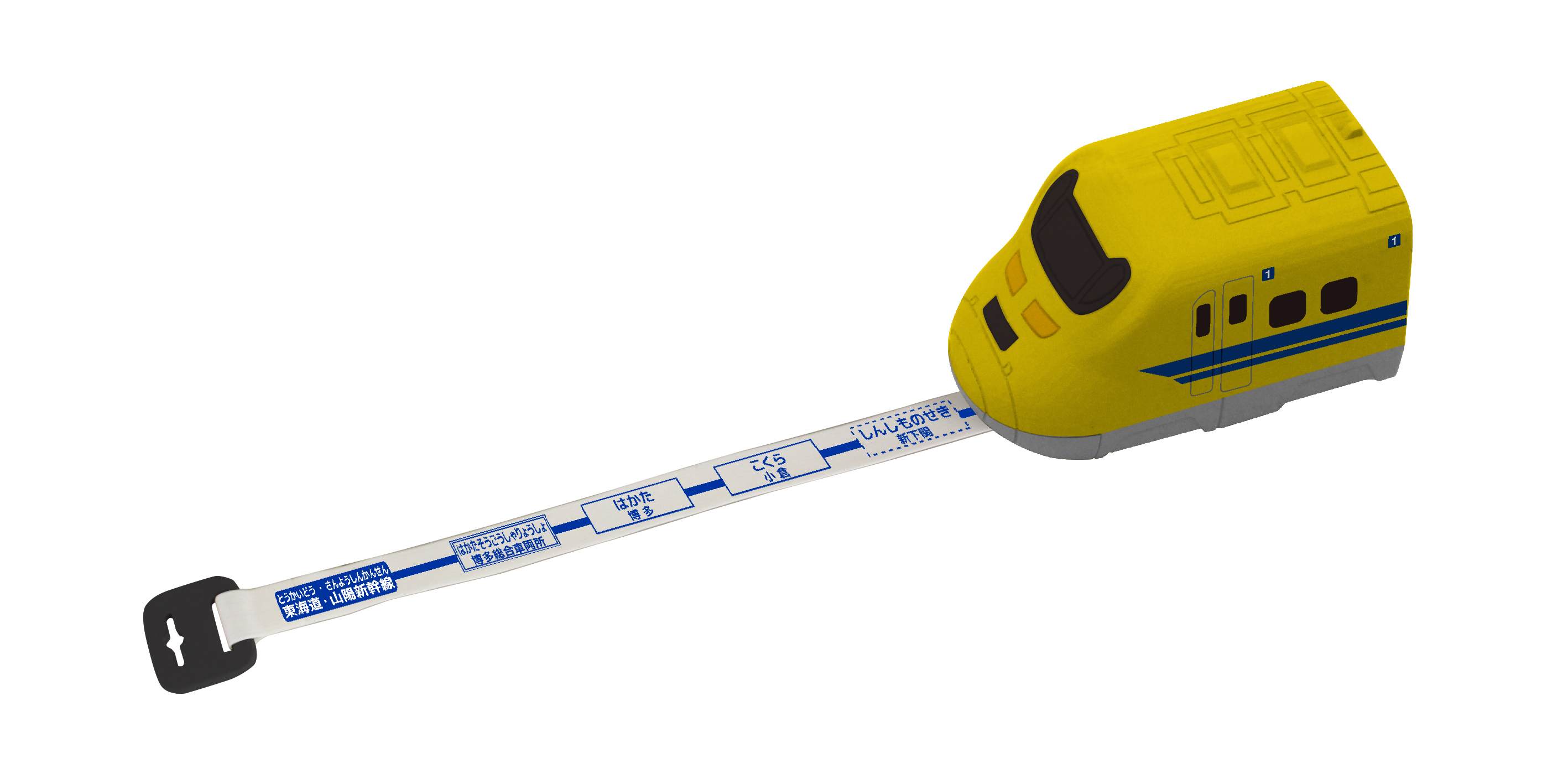 取っ手を持ってメジャーを引っ張り出し、手転がしでメジャーを巻き取る