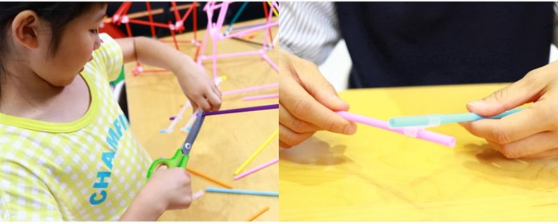 アシボクランプで自由な角度がつけられるため、どんな形でも作れる