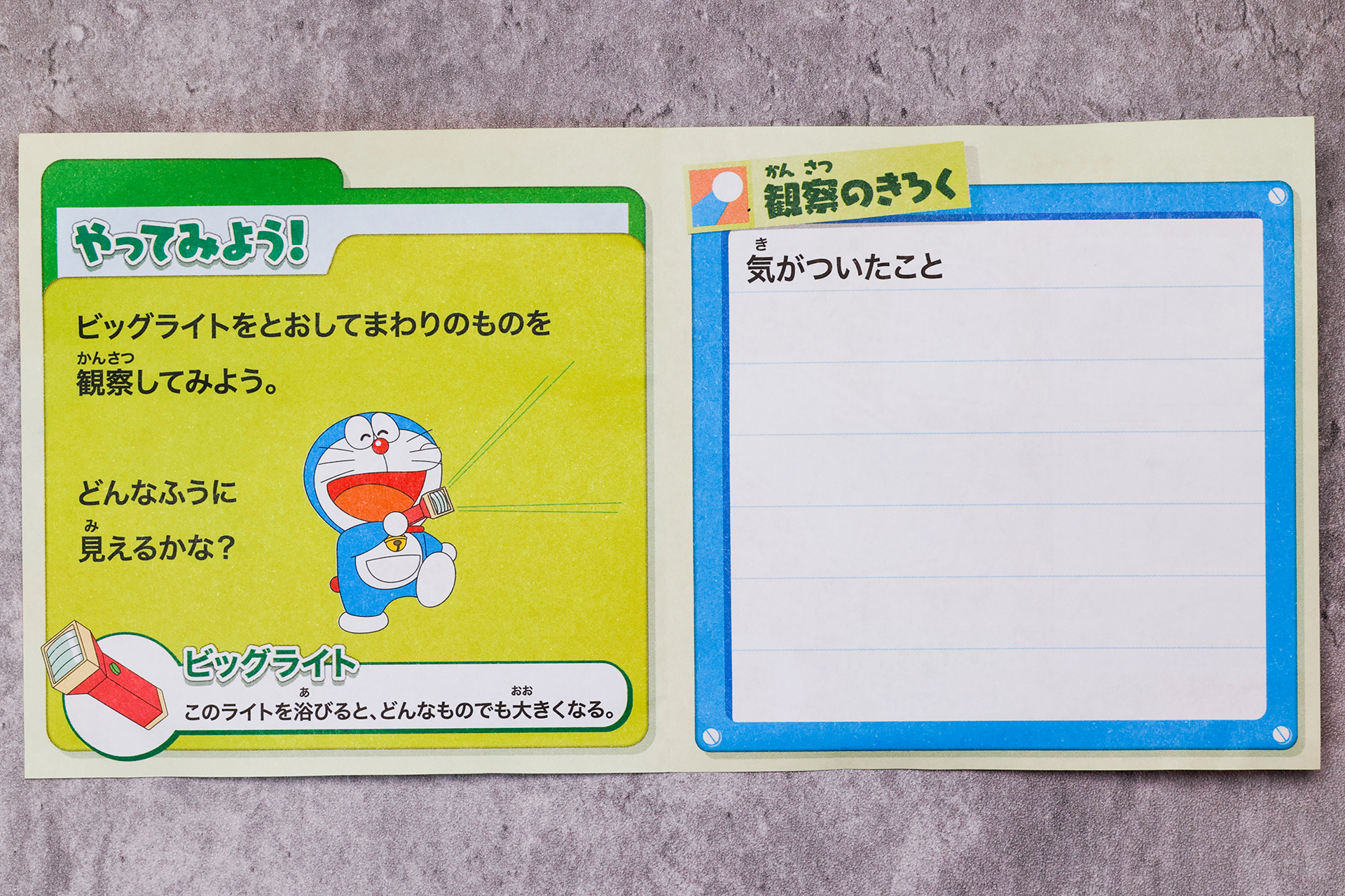 付属している説明書を開いたところ。簡単な遊び方の説目がかかれているほか、メモも記録しておくことができる