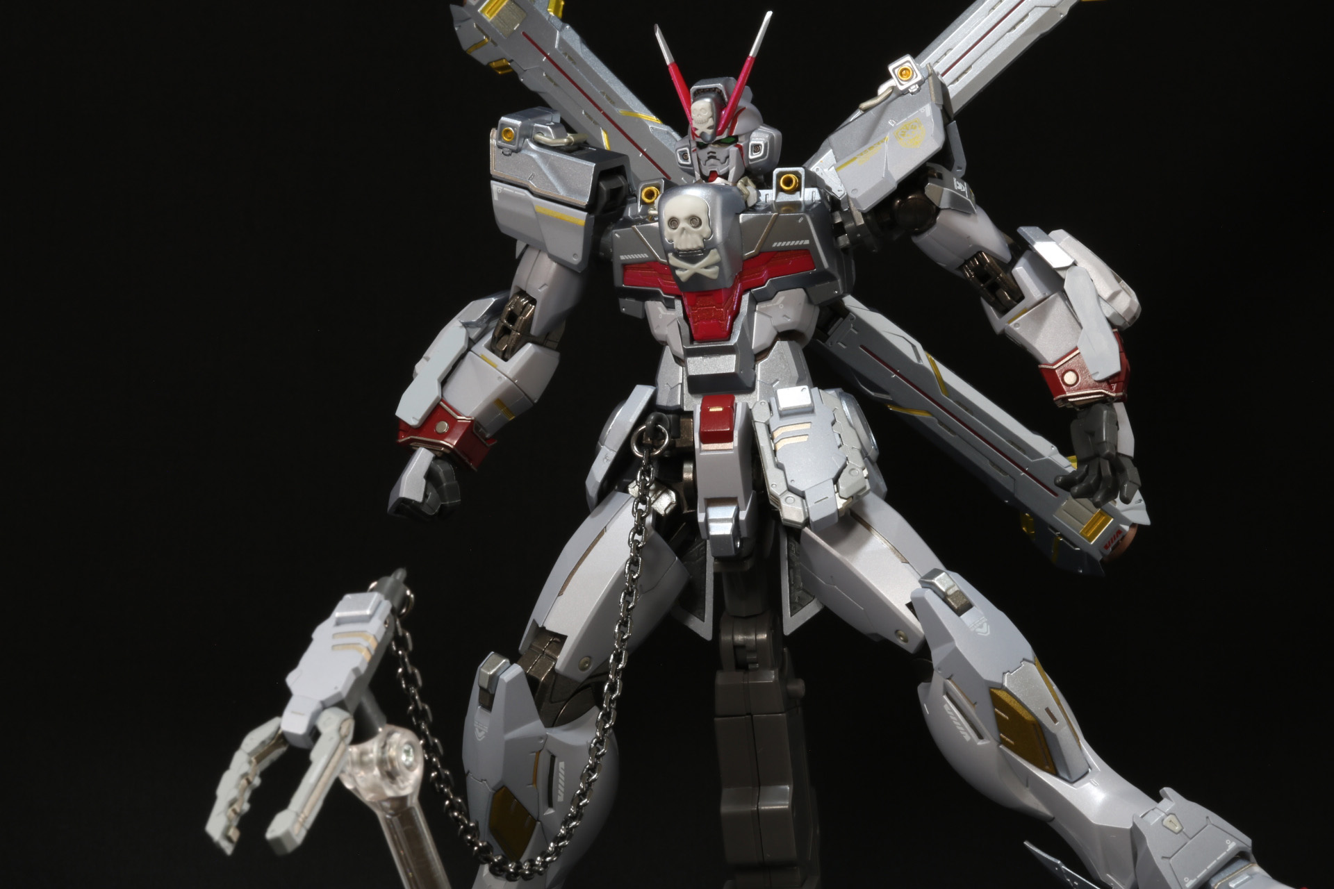 付属のチェーンを装着してシザー・アンカー展開