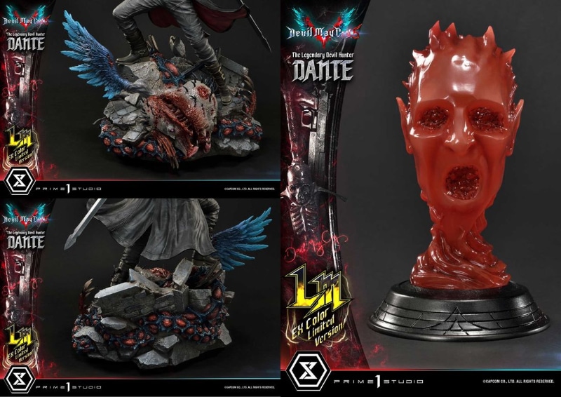 専用ベースは瓦解した街に魔界樹“クリフォト”が這う、ディストピアな世界観を表現したもの。悪魔「エンプーサ」の亡骸も没入感を深める。さらに同時発表のネロと並べれば、両翼が羽ばたくタイトルロゴをイメージしたデザインに。ディスプレイフィギュアとして楽しめる“レッドオーブ”も添えて、360度どこから隙の無いディスプレイが楽しめる