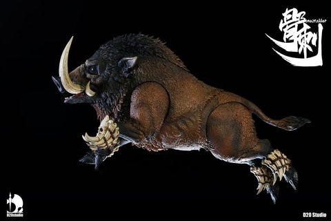 d20studio イノシシ　 バトルボー 骨刺 (ブラウン) 骨の鎧を纏ったイノシシの可動アクションフィギュアが登場！中国
