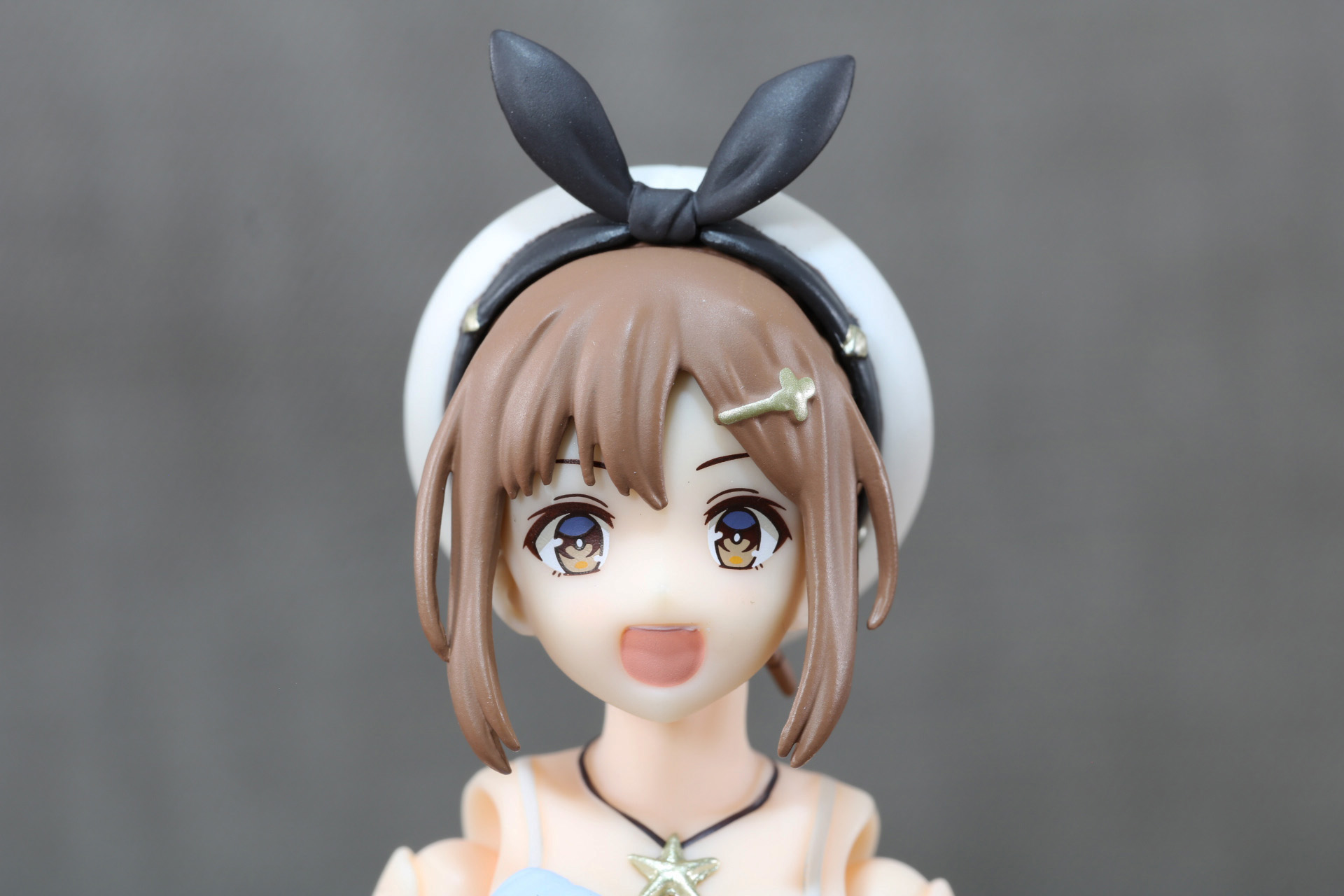 首の可動は左右、顎の上げ下げが可能