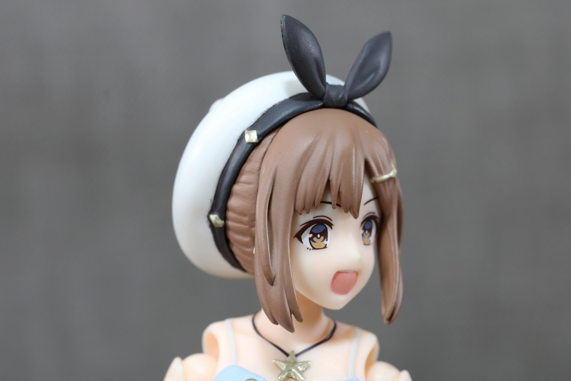 首の可動は左右、顎の上げ下げが可能