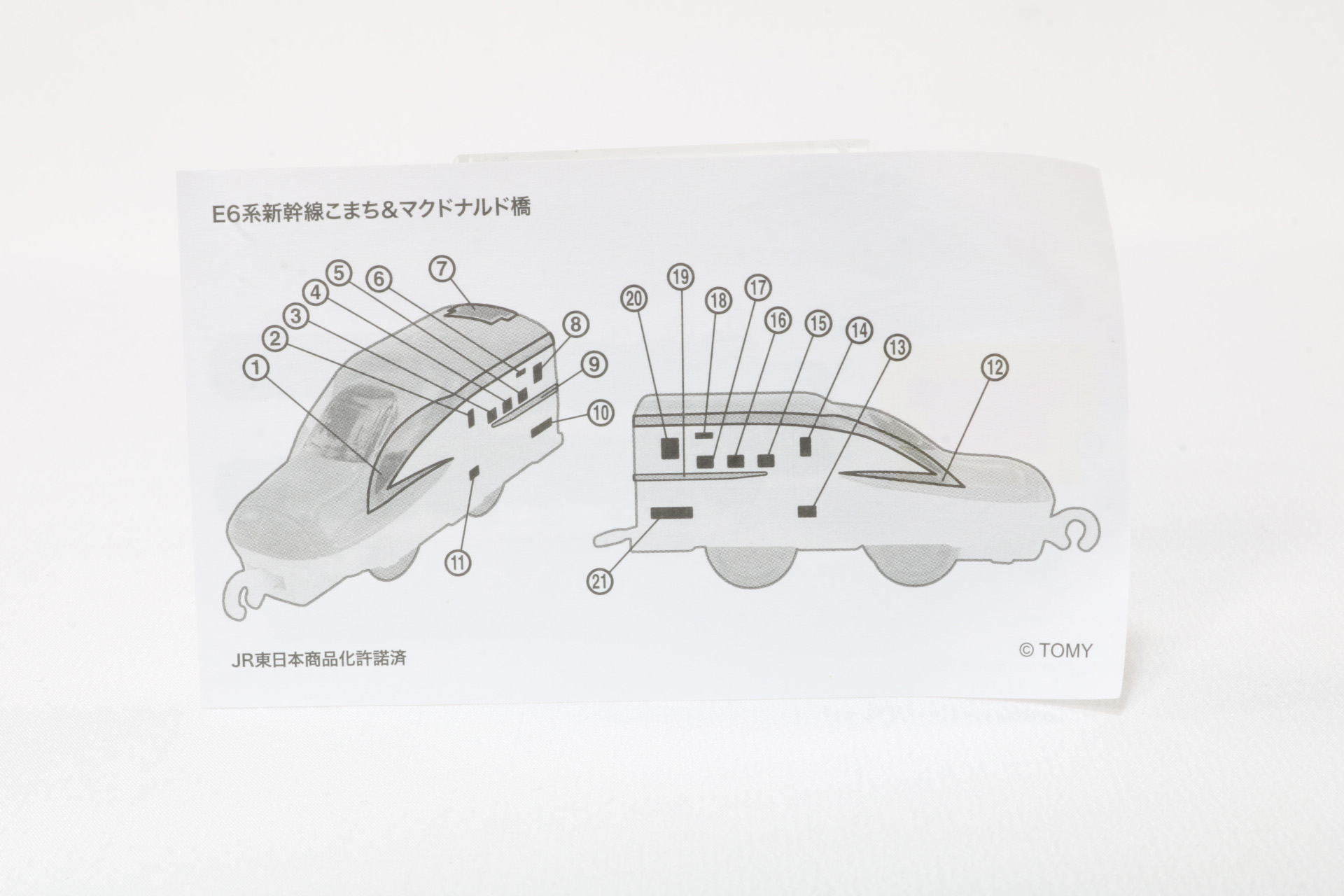 裏面にシールを貼る箇所が記載されている