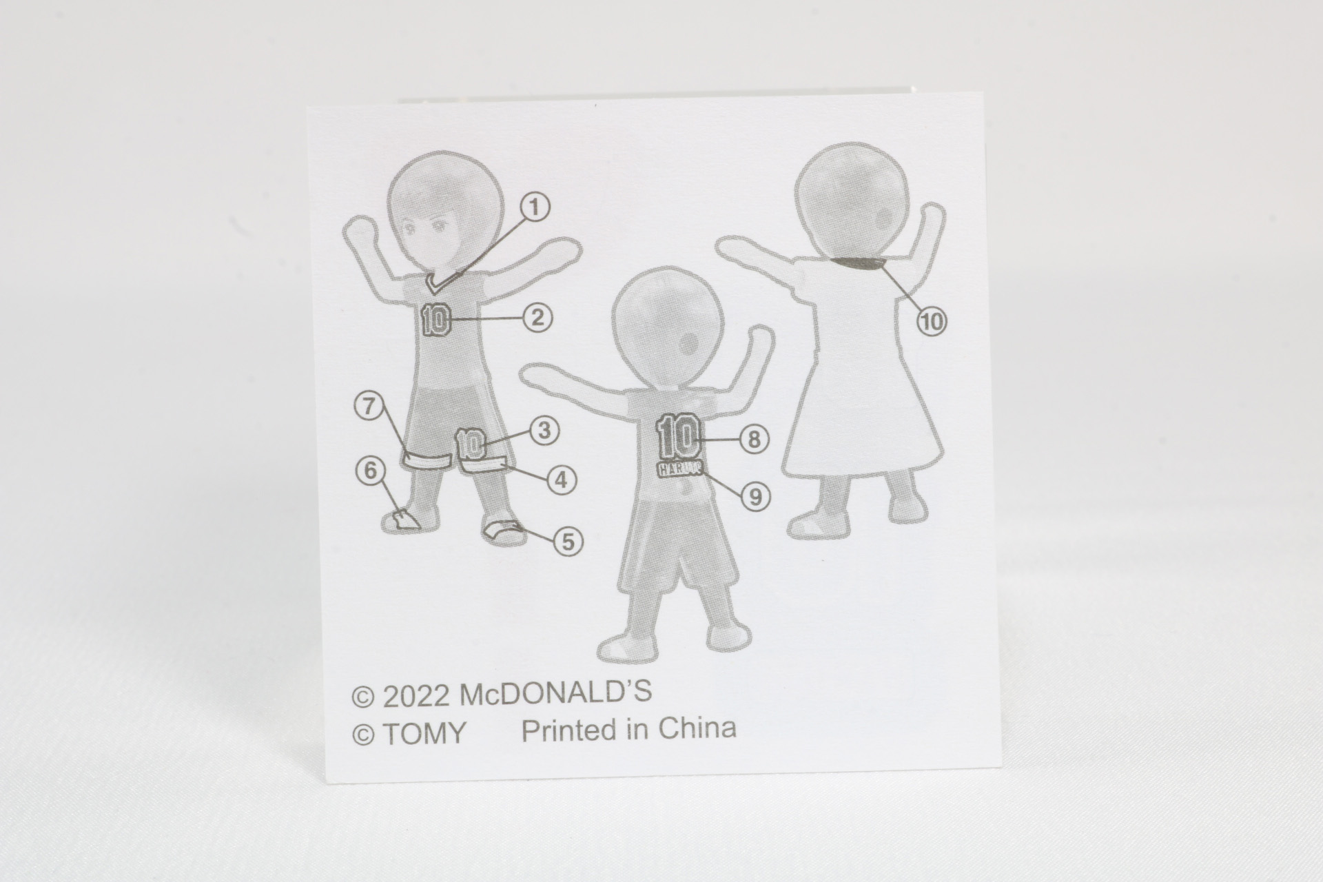 裏面にシールを貼る箇所が記載されている