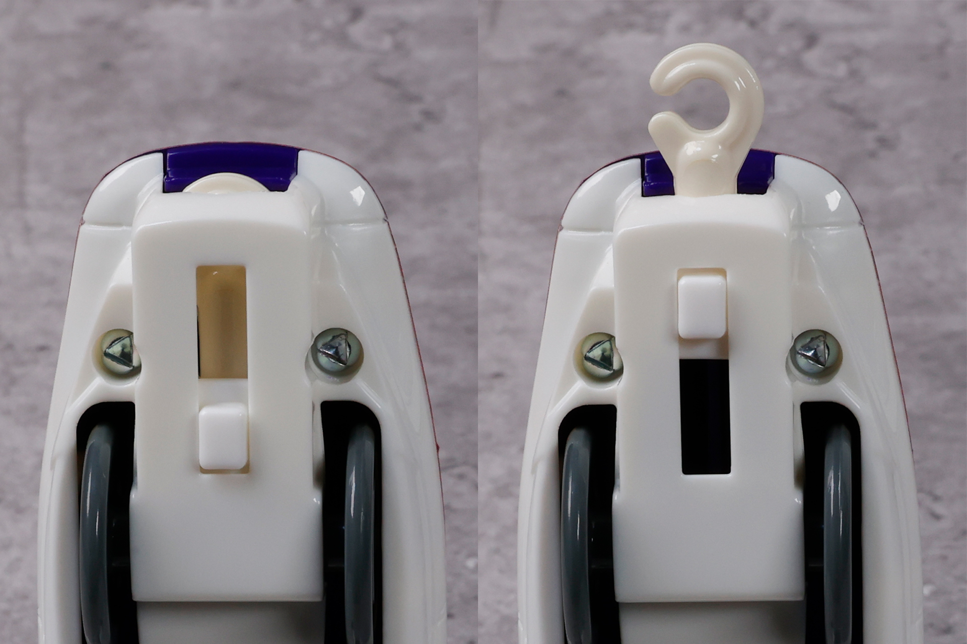 連結部分は、使わないときは閉まっておくことができる