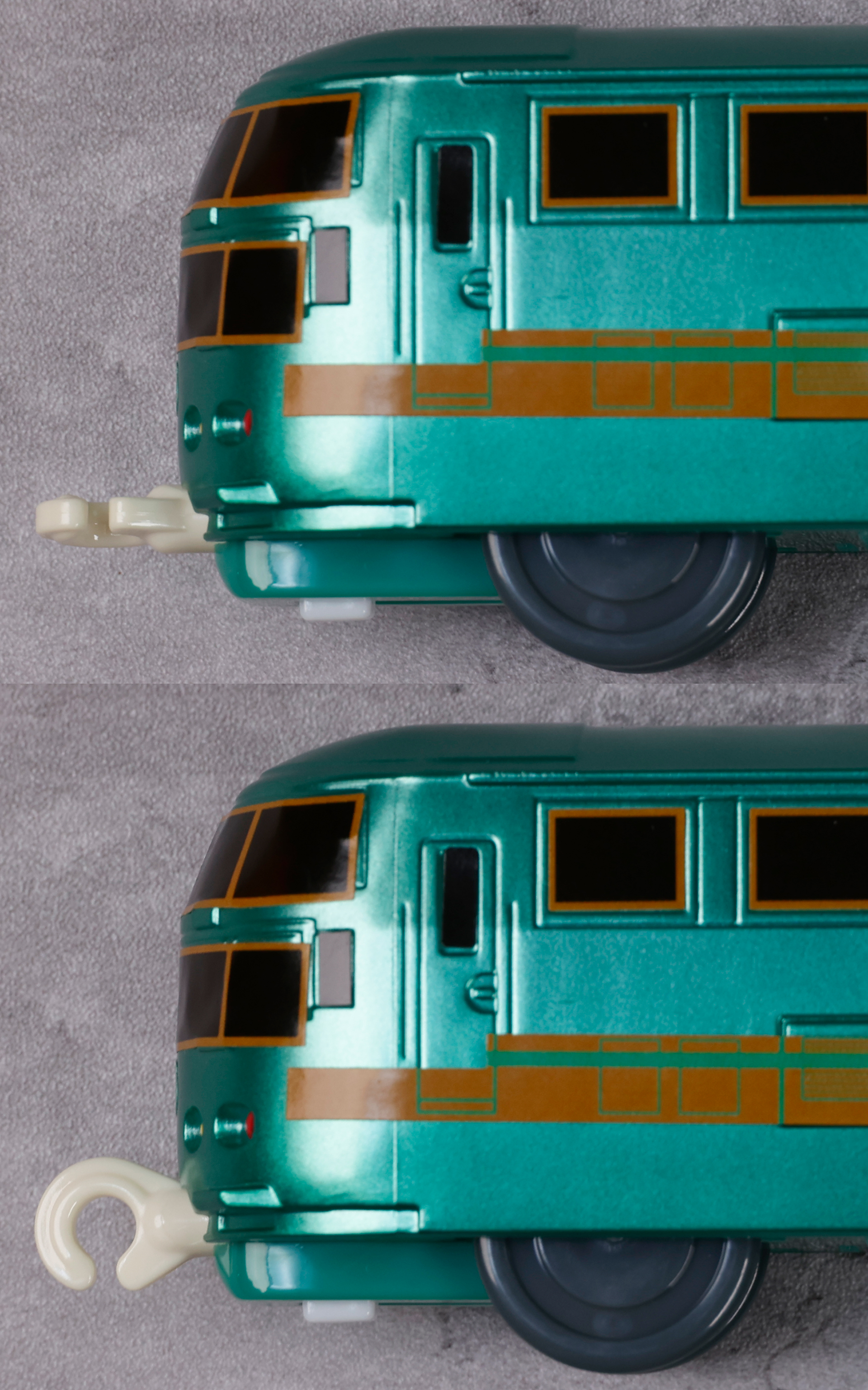 ほかの車両と繋げるときは、連結部分を出してから回転させよう