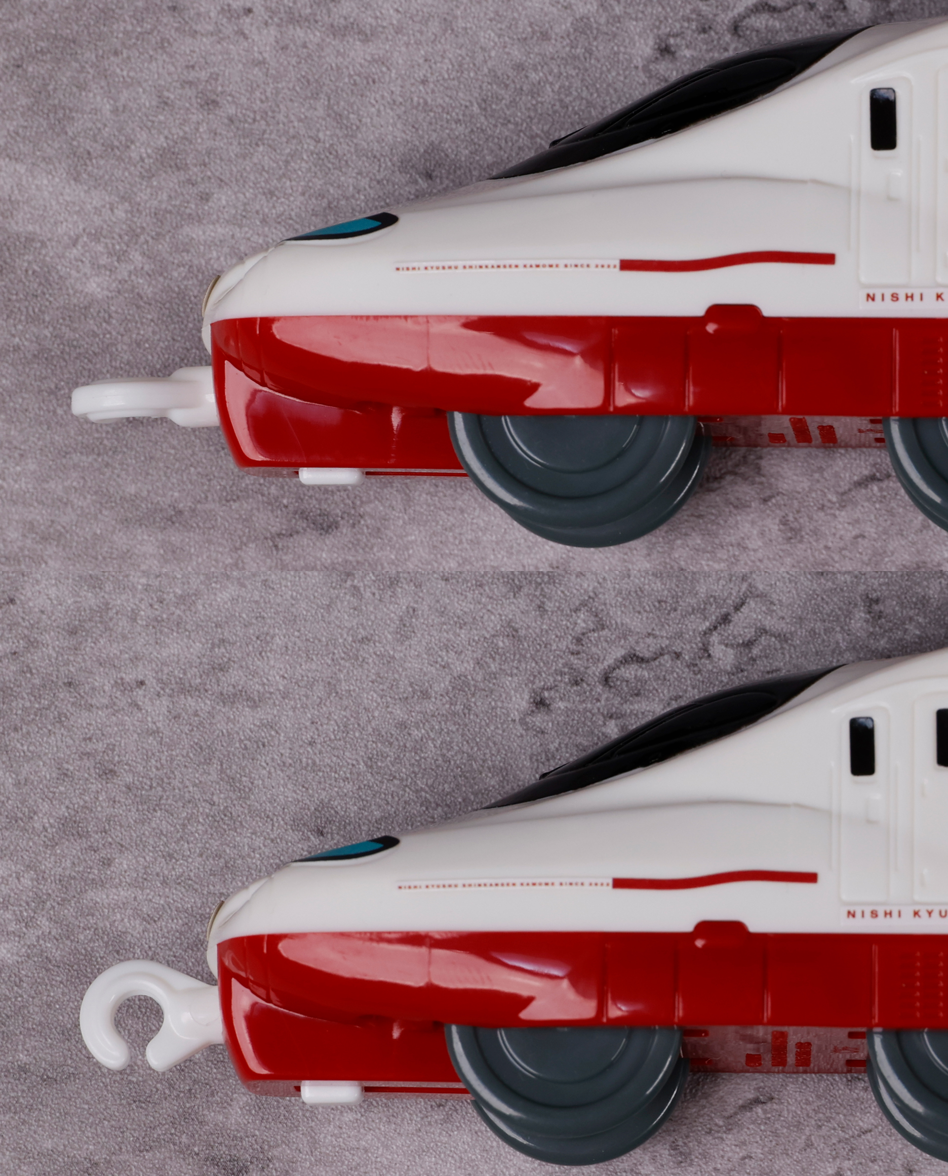 このように90度回転させてから、ほかの車両と連結させよう