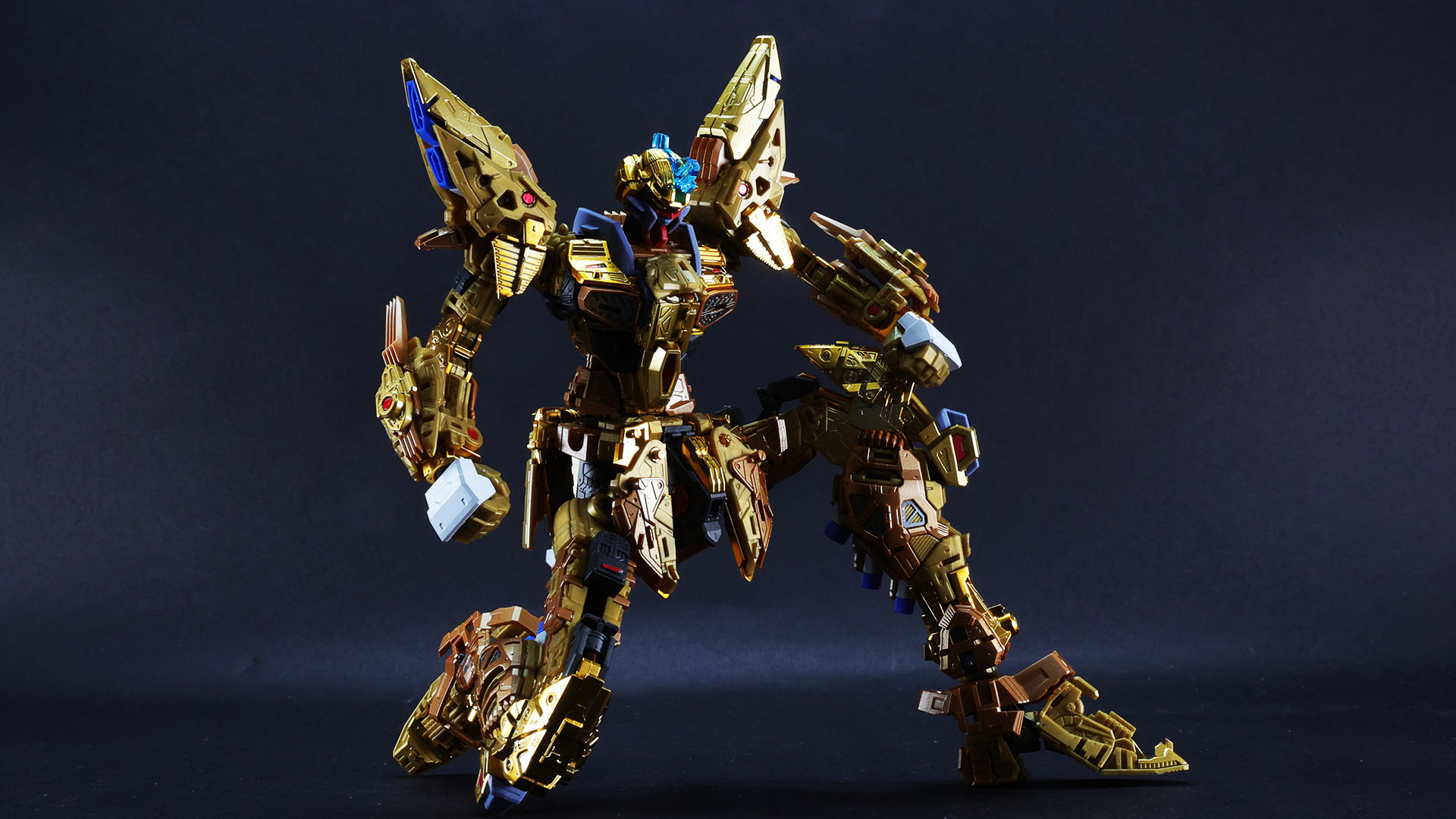 股関節の展開機構でフロントアーマーを正位置に置いたまま立膝が可能