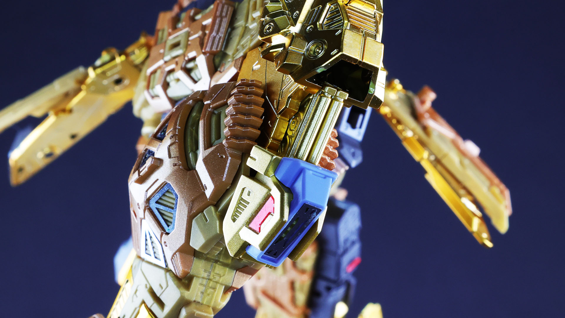 これは膝関節フルオープン状態、シリンダー状のディテールがあります