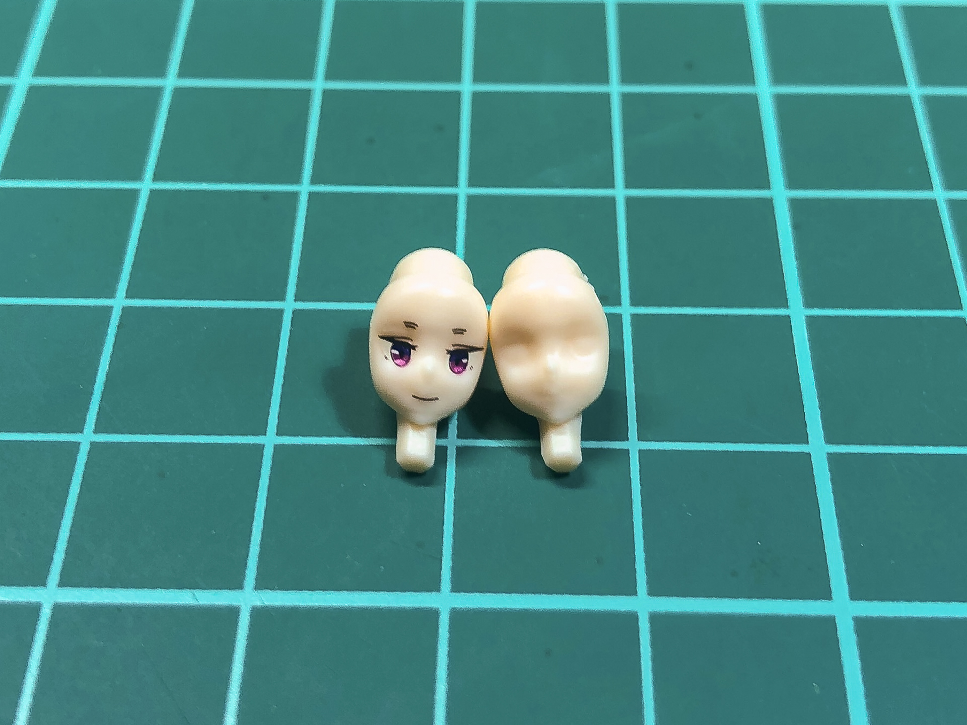 本キットに付属する2種類のフェイスパーツ。今回は印刷済みのパーツを使用します。