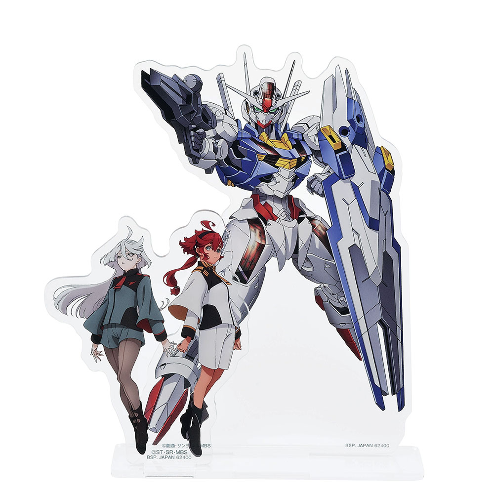 B賞：スレッタ・マーキュリー＆ミオリネ・レンブラン ビジュアルスタンド　約10～15cm