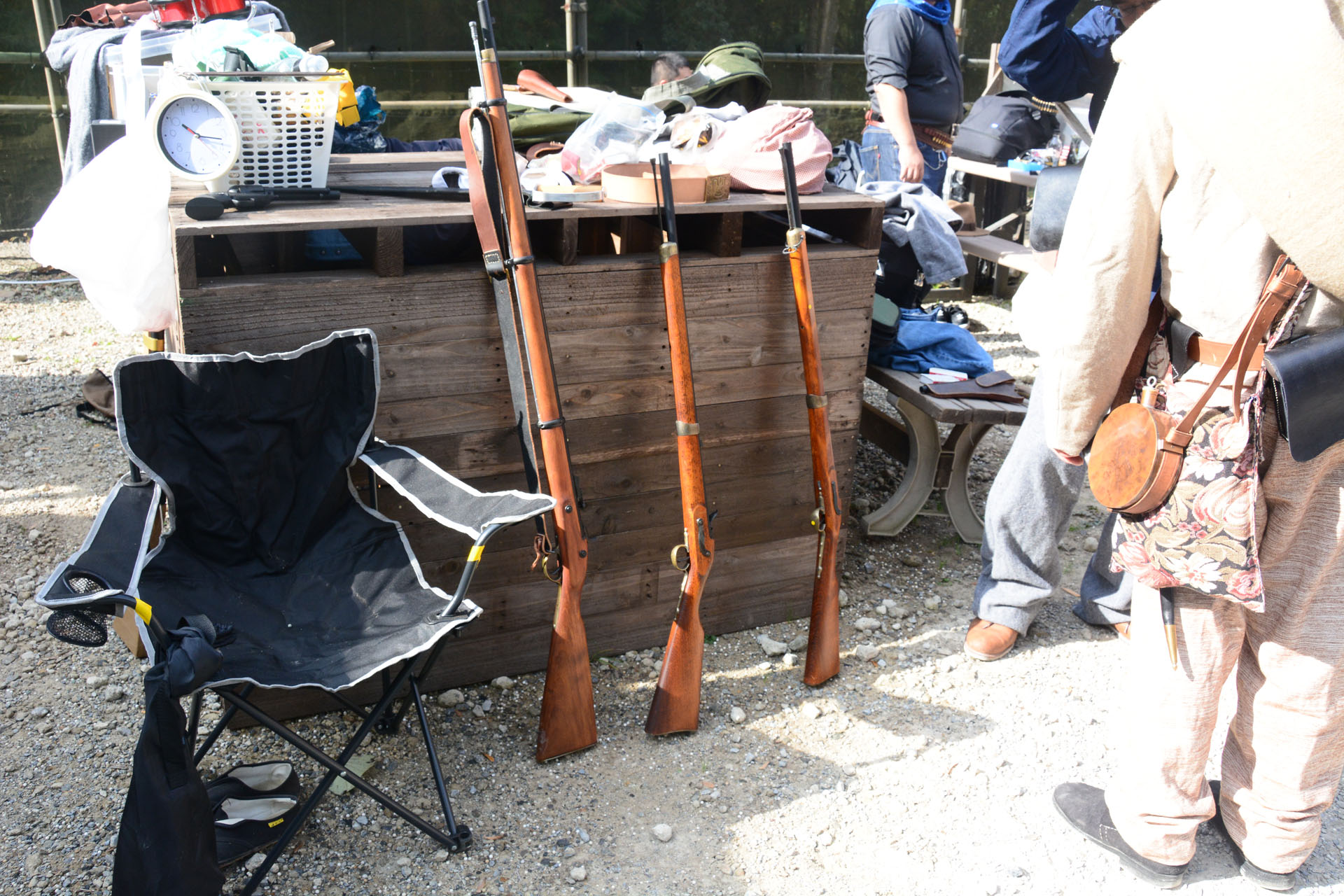 会場では様々な場所でコレクションを披露する人も