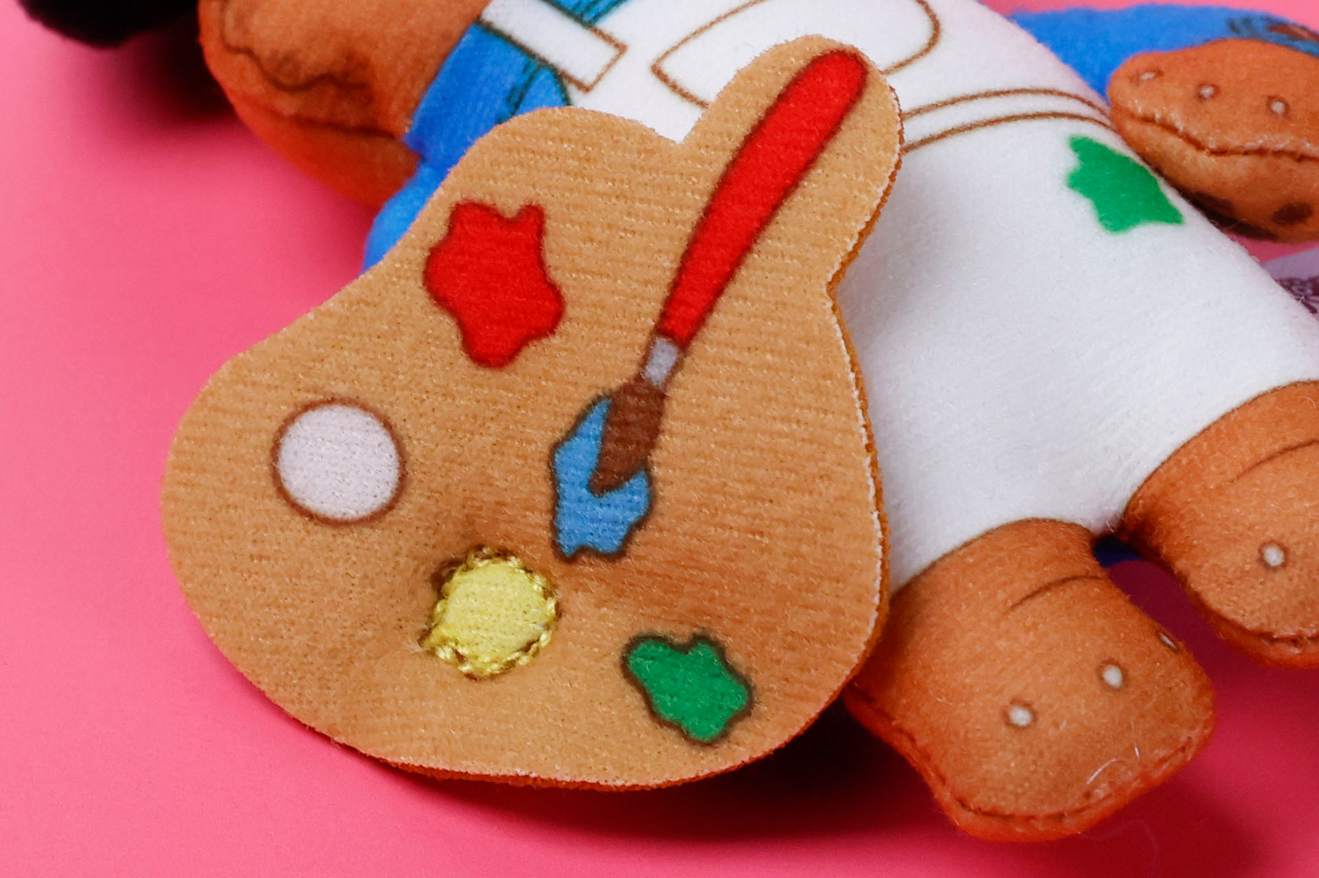 黄色い絵の具のところに黄色い糸で縫い合わされているなど、なかなか芸が細かい