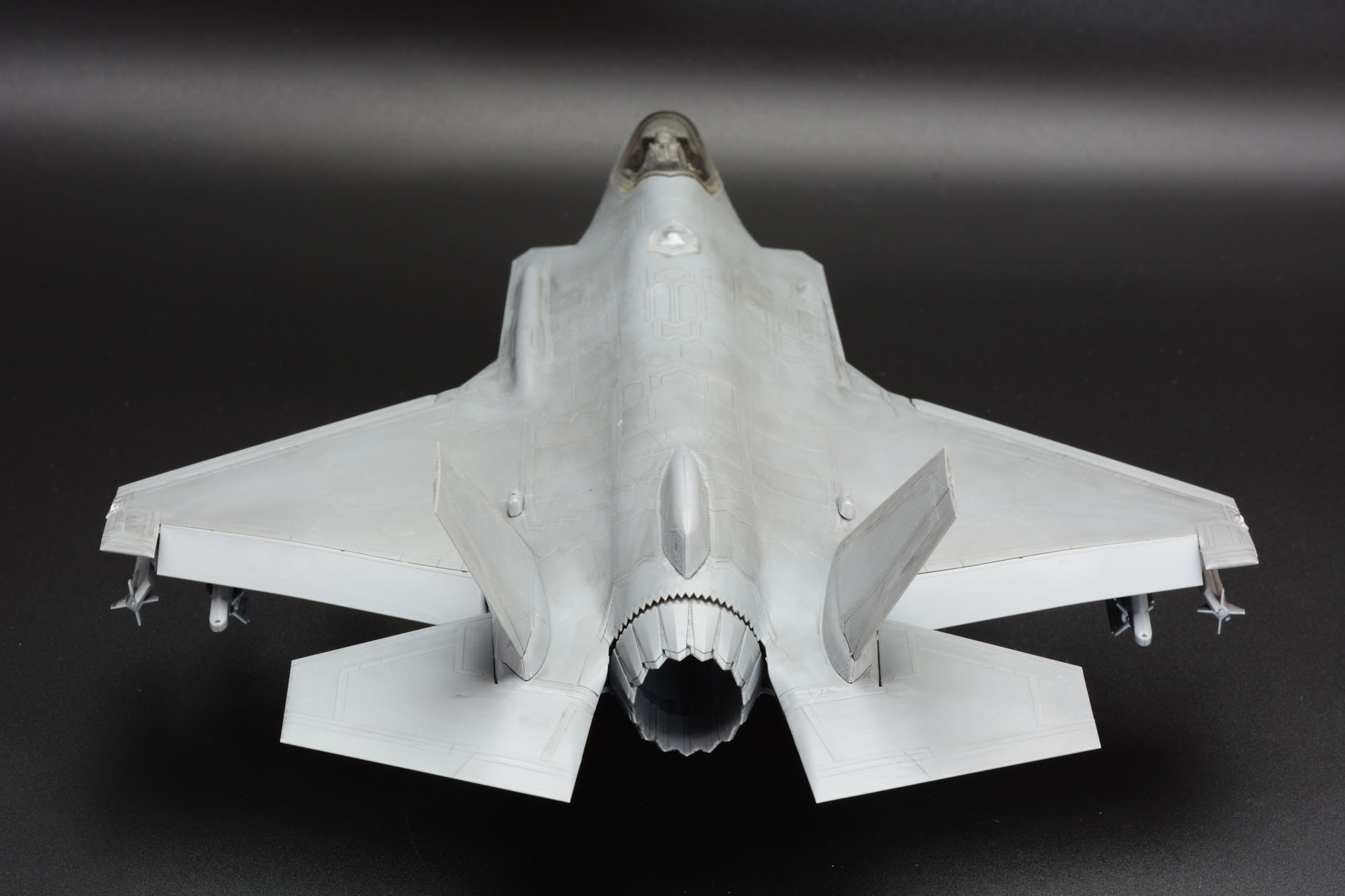 まずは全身を様々な角度で。F-35Aならではの特徴的なシルエットを楽しむ