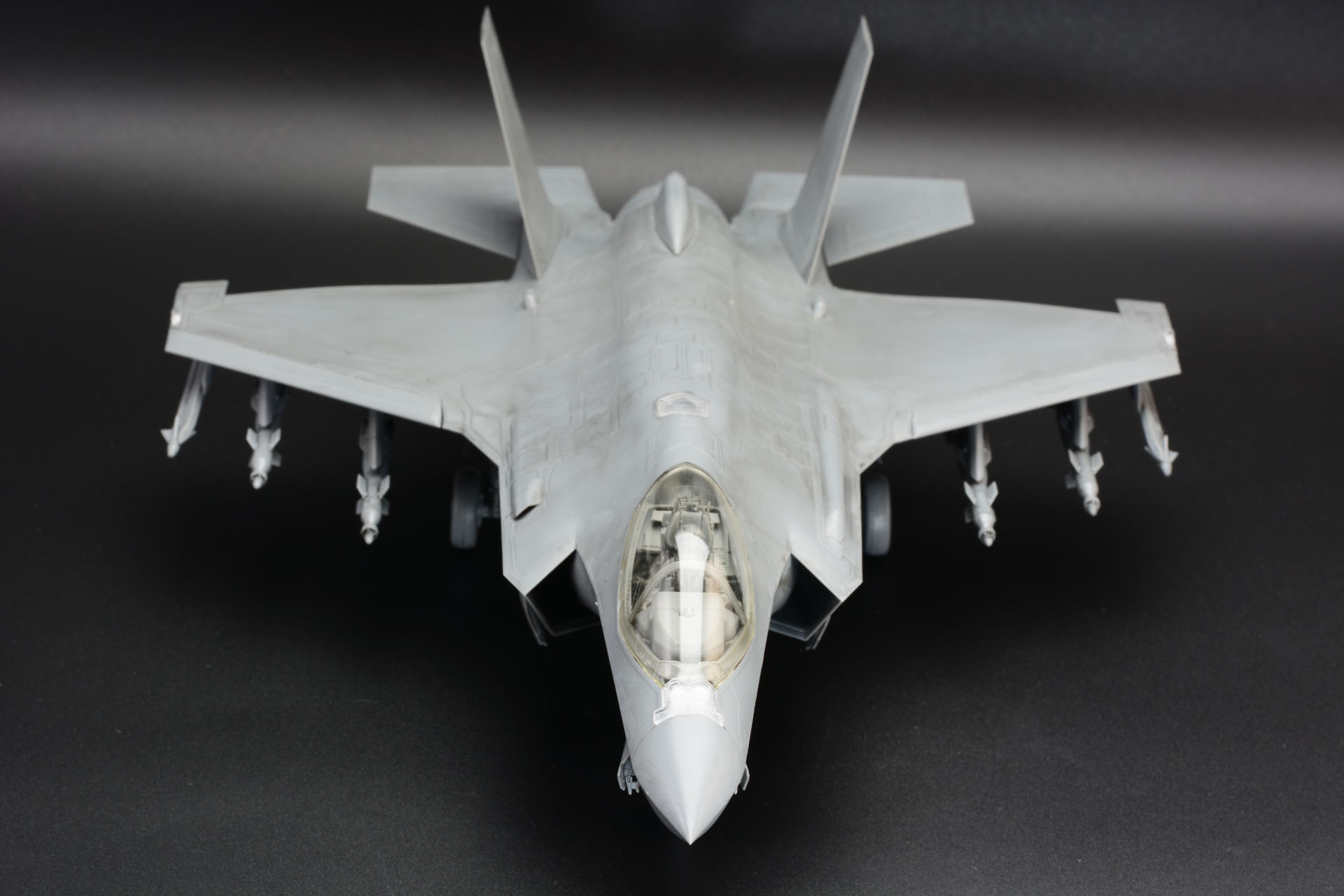 まずは全身を様々な角度で。F-35Aならではの特徴的なシルエットを楽しむ