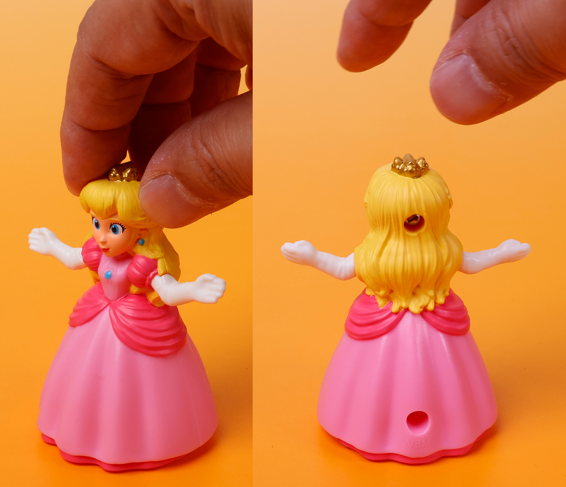 指でピーチ姫を回して遊ぼう！