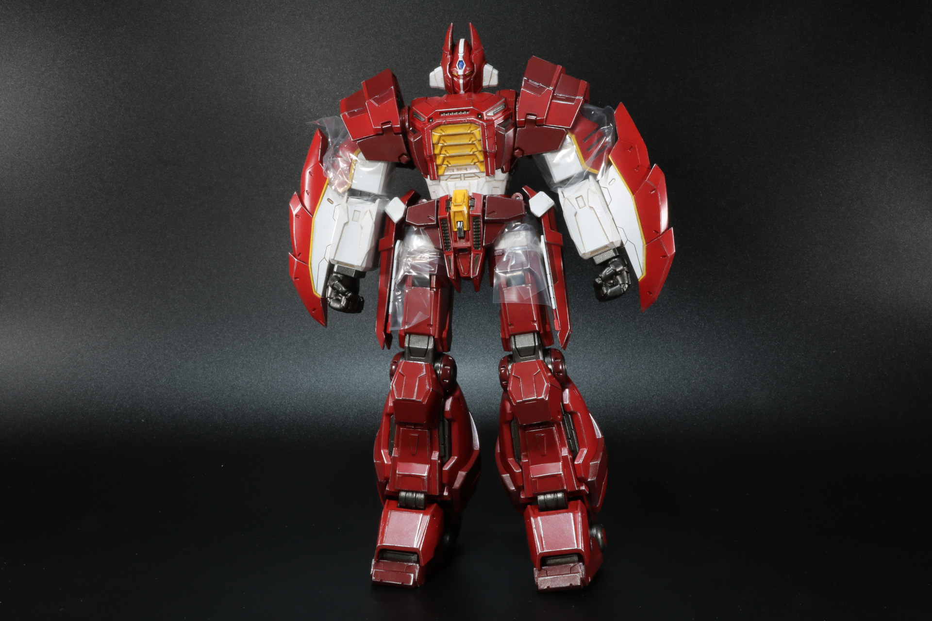 ガリアン本体は股関節と肩がそれぞれフィルムで保護された状態で収まっている