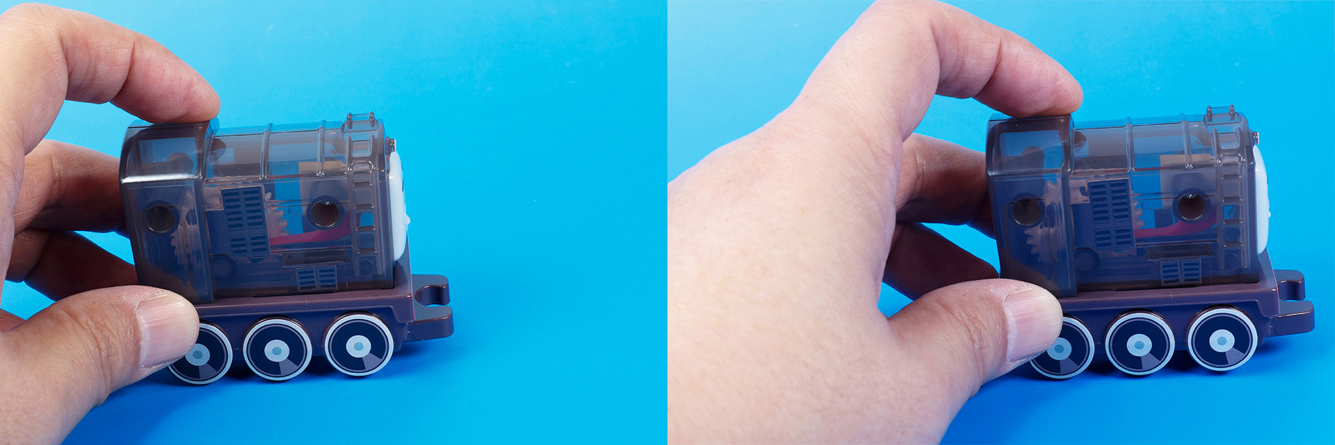 手で動かすと、カチカチという音がなる仕組みだ