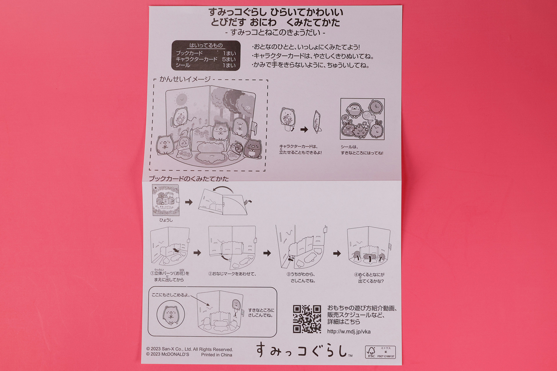 こちらが「すみっコとねこのきょうだい」に同梱されている説明書だ