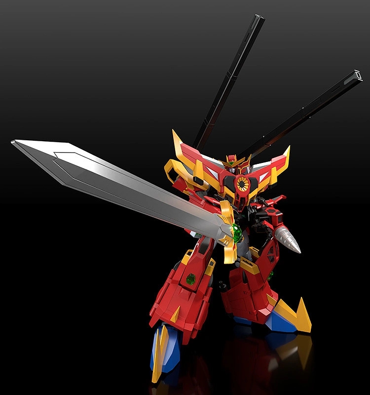 「MODEROID ゴッドグラヴィオン」（別売）付属のグランカイザーと組み合わせることで、炎皇合神「ソルグラヴィオン」を再現することが可能