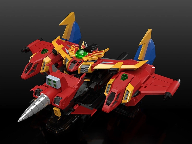 「MODEROID ゴッドグラヴィオン」（別売）付属のグランカイザーと組み合わせることで、炎皇合神「ソルグラヴィオン」を再現することが可能