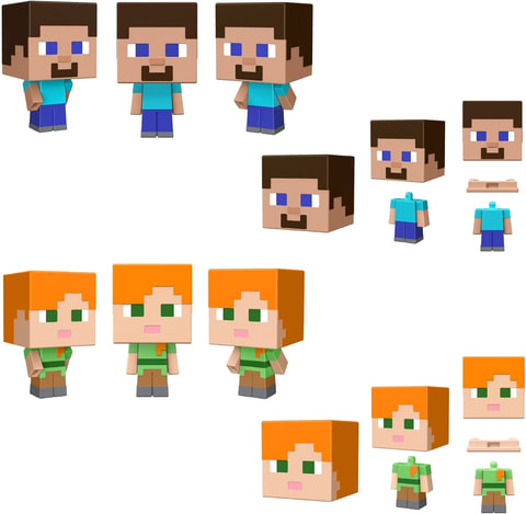 マインクラフト　モブヘッドミニフィギュア　全4種類セット　新品 マテルのミニフィギュア「マインクラフト モブヘッドミニ