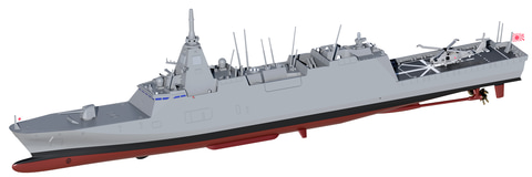 1/700 海上自衛隊護衛艦 FFM-1 もがみエッチングパーツ使用完成品 ピットロード 1/700 海上自衛隊 護衛艦 FFM-1 もがみ スケール