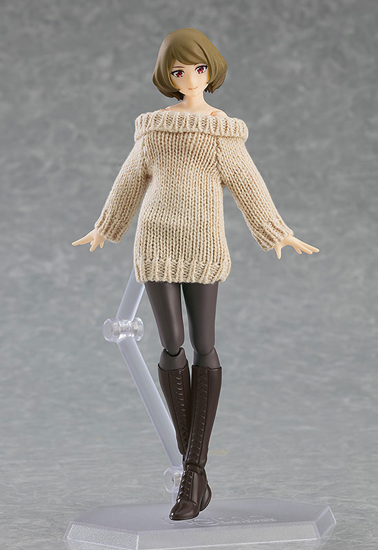 セーター着用例「figma Styles figma 女性body（チアキ）with オフショルセーターワンピ」