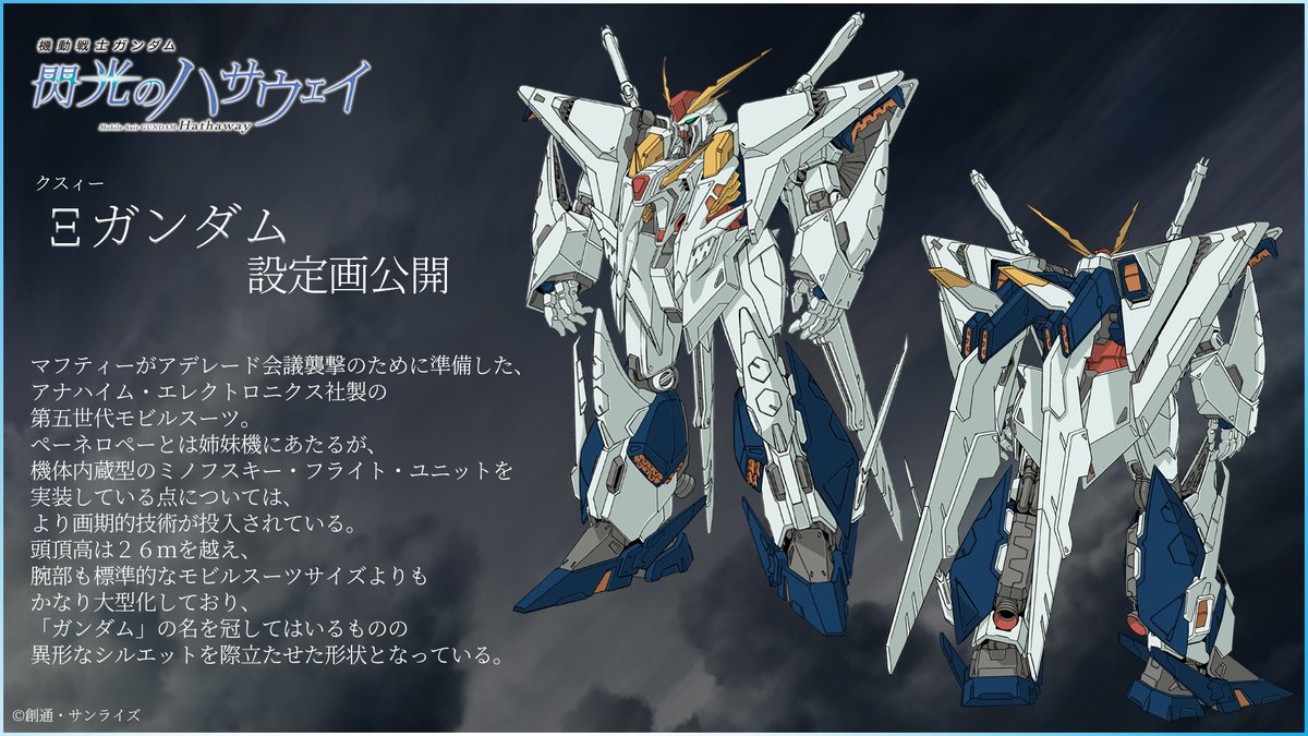 「機動戦士ガンダム 閃光のハサウェイ」でのΞガンダム設定画