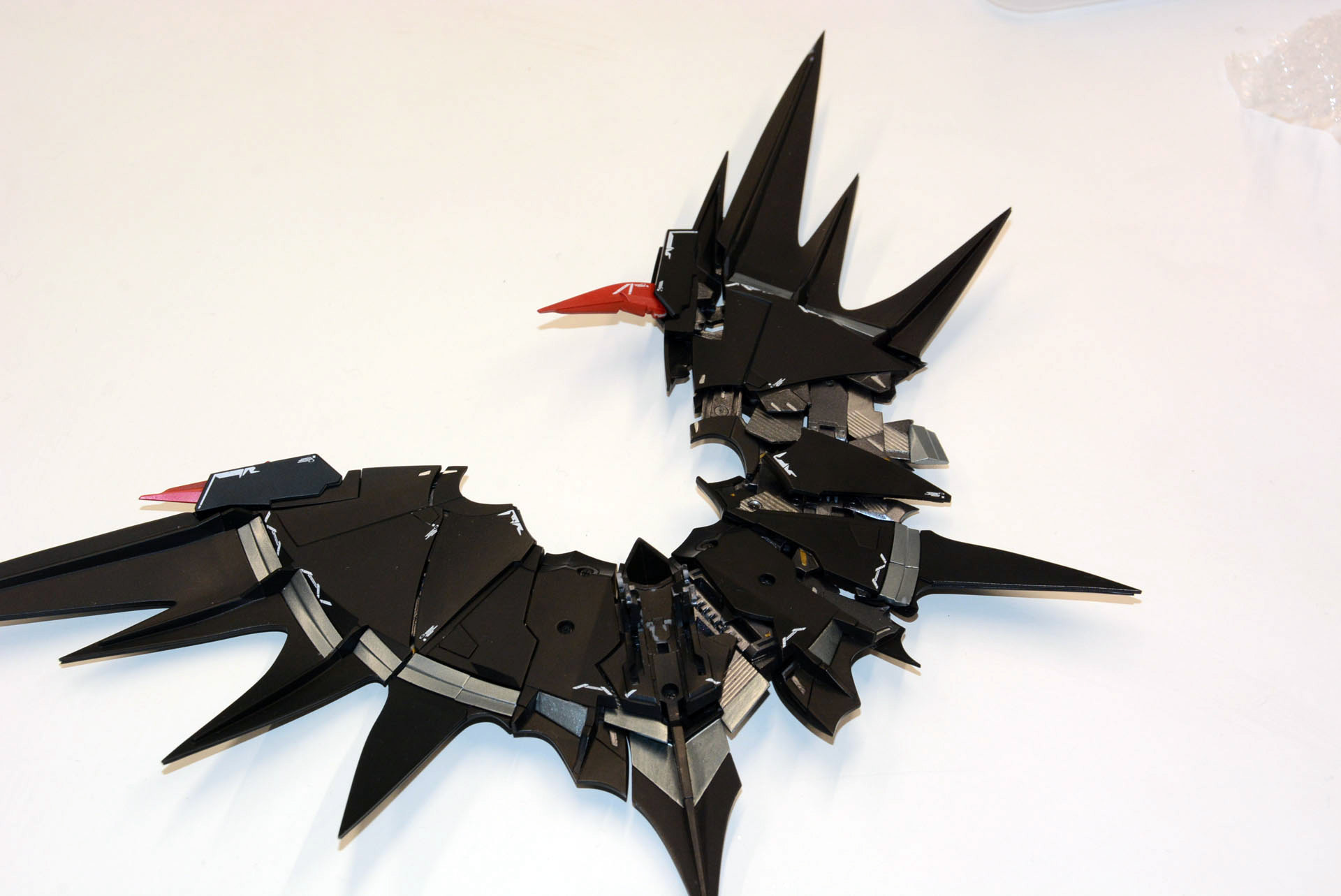 大きく、敵を威嚇するように上に翼が広がる