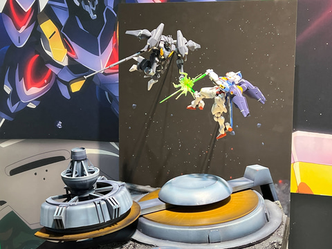 ガンプラジオラマ 水星の魔女MS3体 ガンダム 水星の魔女EXPO」にて劇中の“決闘”再現ジオラマ展示中